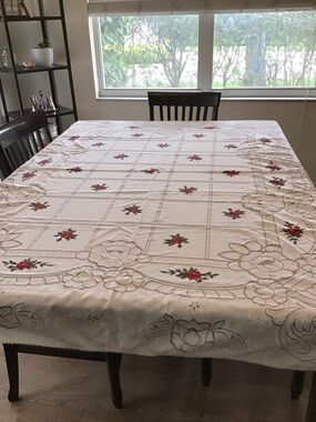 Vintage floral tablecloth large-Rare